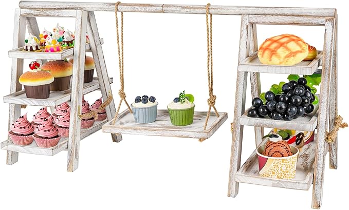 Wooden Cupcake Stand, 3 Tier Cupcake Display Stand by Flenpptly