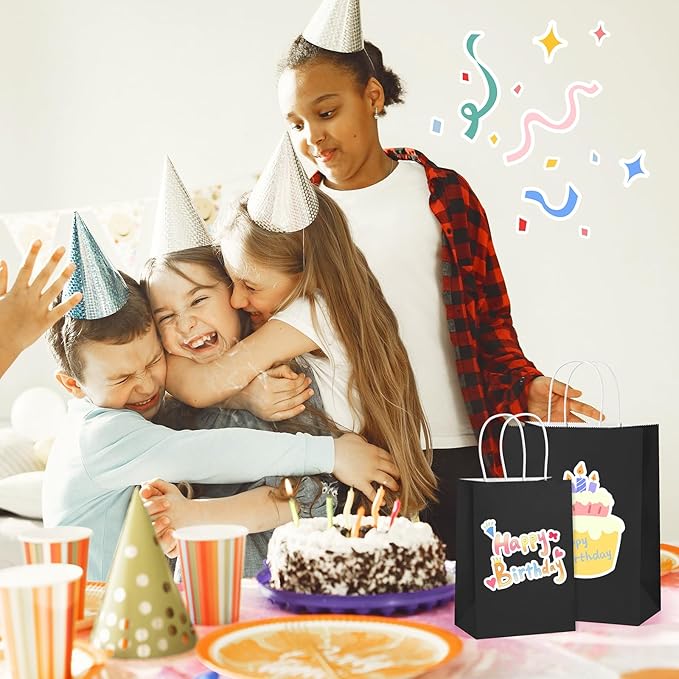 BagDream Black Paper Bags with Handles Bulk 100Pack 10x5x13 Large Gift Bags - Image 3