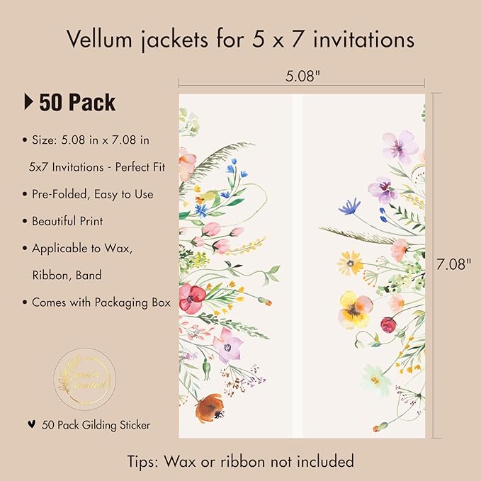 50 Pack Pre-Folded Vellum Jackets - Image 2
