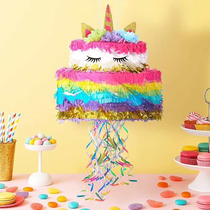 WERNNSAI Unicorn Cake Piñata Foldable - Image 2