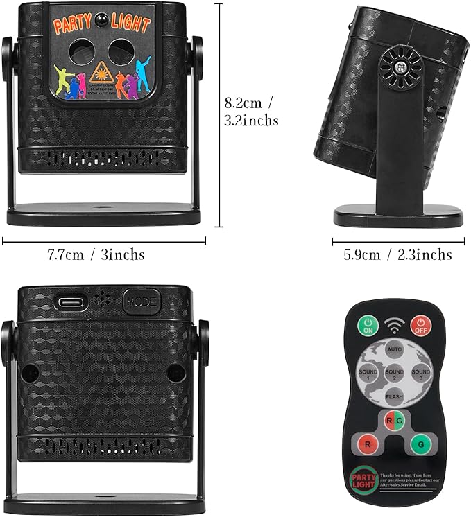 Mini Laser Light Patterns Projector, Party Lights Dj Disco Lights, Sound - Image 7