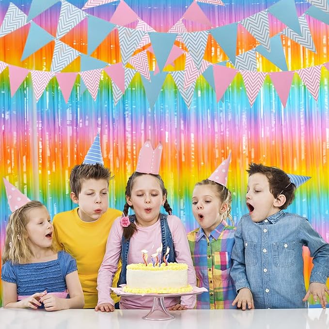 BRAVESHINE Colourful Tinsel Foil Fringe Curtains - Image 6