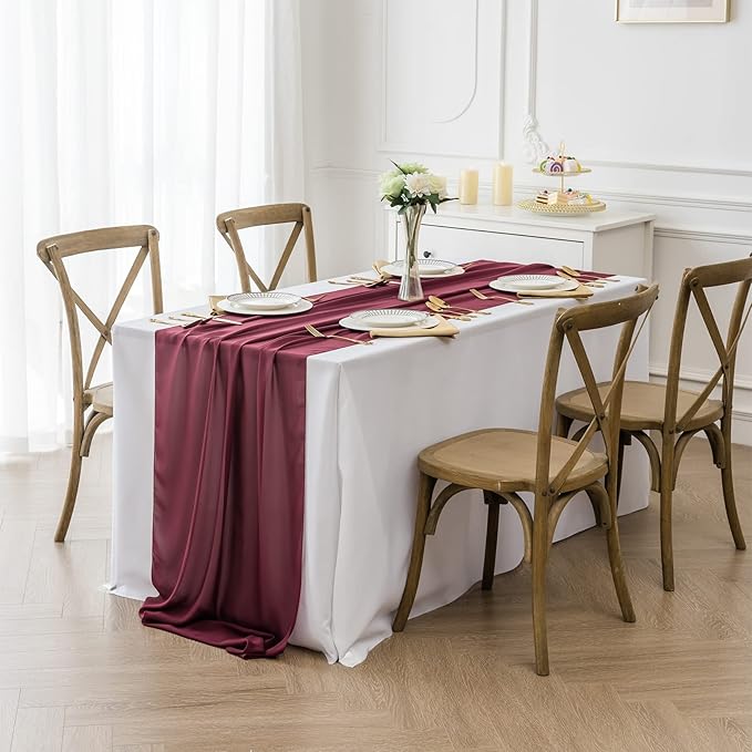 6Pack 9ft Chiffon Table Runner 14x108 Inch Sheer Romantic Table Runner - Image 7