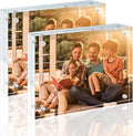 Egofine 5x7 Acrylic Frames 2 Pack, 20mm Thicker Frameless Clear Picture Frames by Egofine