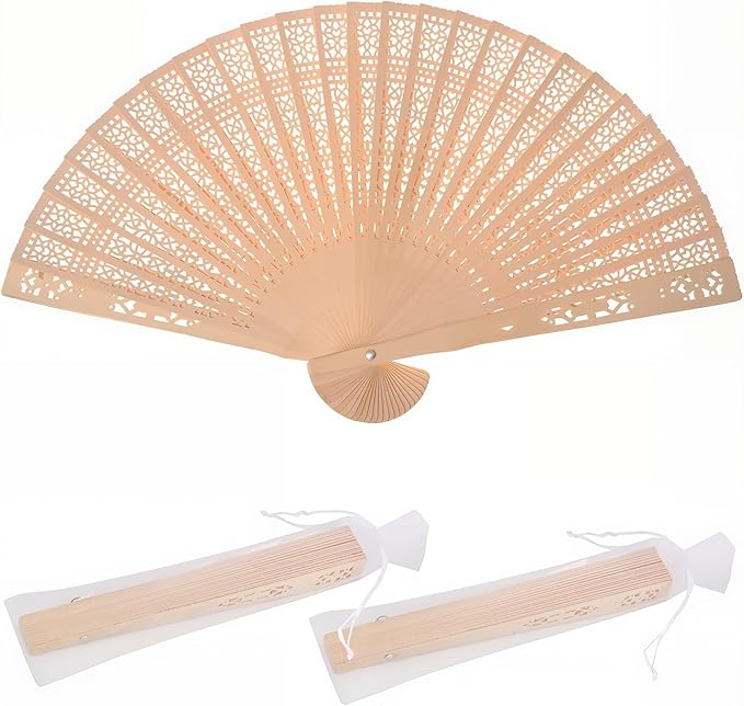 Sandalwood Fan 50 Pcs Hand Fans by Forsun