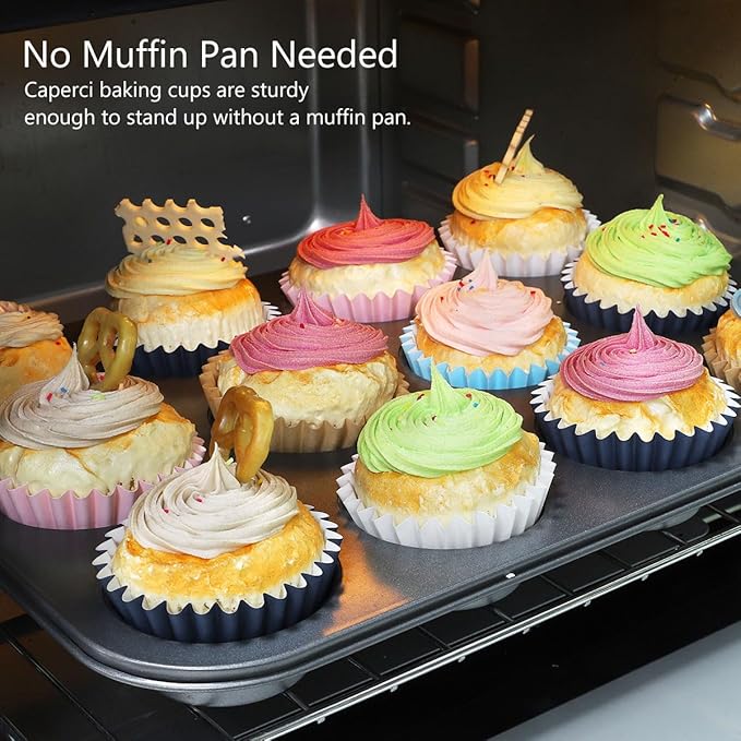 Caperci Grease-Resistant Standard Cupcake Liners 150 Counts - Image 4