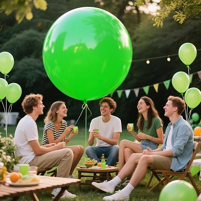 KAWKALSH Lime Green Balloons 9pcs 36 Inch Extra Large Big Jumbo Giant Neon - Image 8