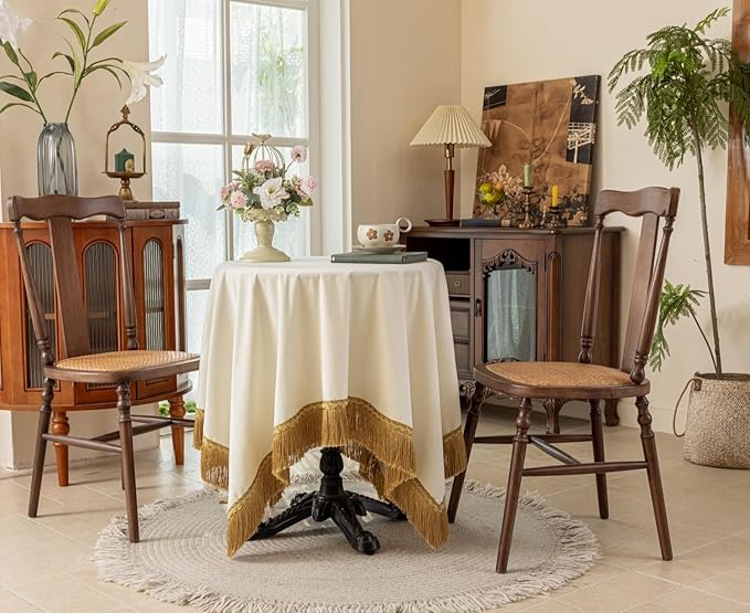 F-CHU Small Square Tablecloth 36 x 36 Inch Velvet Tablecloths Solid White Small - Image 2