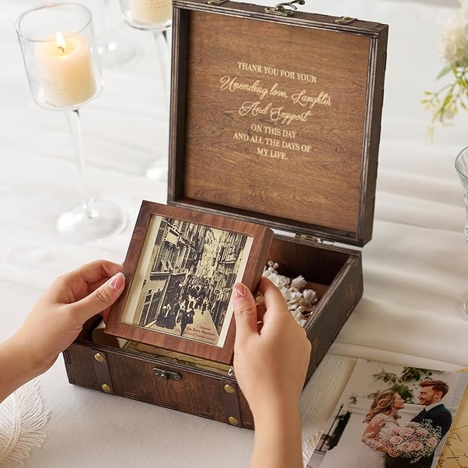 AW BRIDAL Keepsake Box Wood Memory Box - Image 6