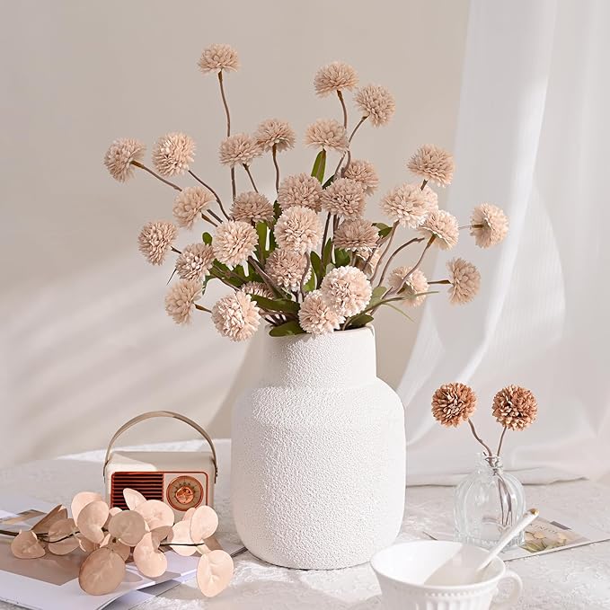 Waipfaru 10pcs Fake Silk Pompon Mum Artificial Flowers, Bulk Faux Mini - Image 4