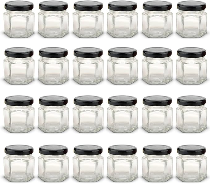 1.5 oz Hexagon Mini Glass Jars by PREMIUM+VIALS+CREATIVE+PACKAGING+SOLUTIONS
