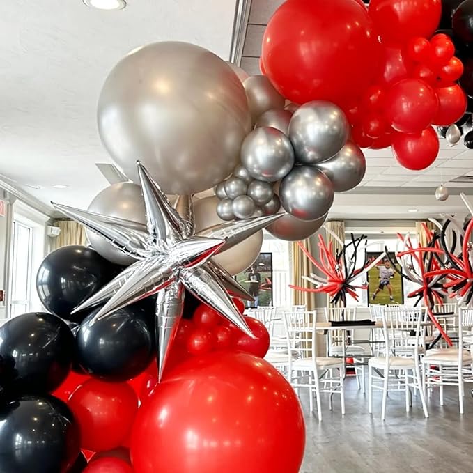 Silver Star Balloons 12pcs, 27/22 Inch Foil Star Explosion Balloons, Large - Image 4