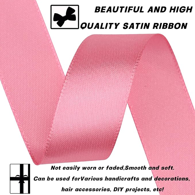 Rose Gold Polyester Satin Craft Ribbon - Image 3