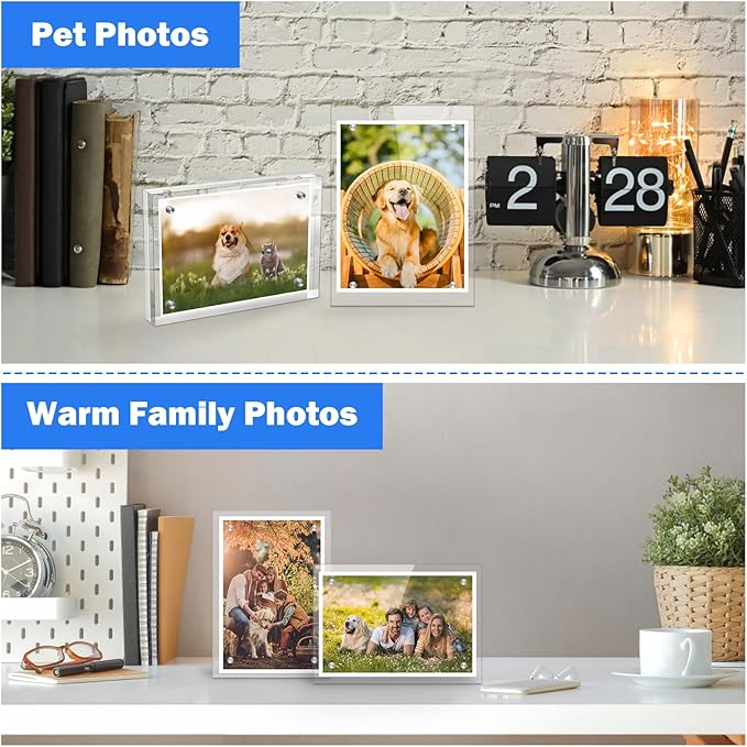 4×6 Inches Acrylic Picture Frame，Clear Magnetic Picture Frame - Image 5