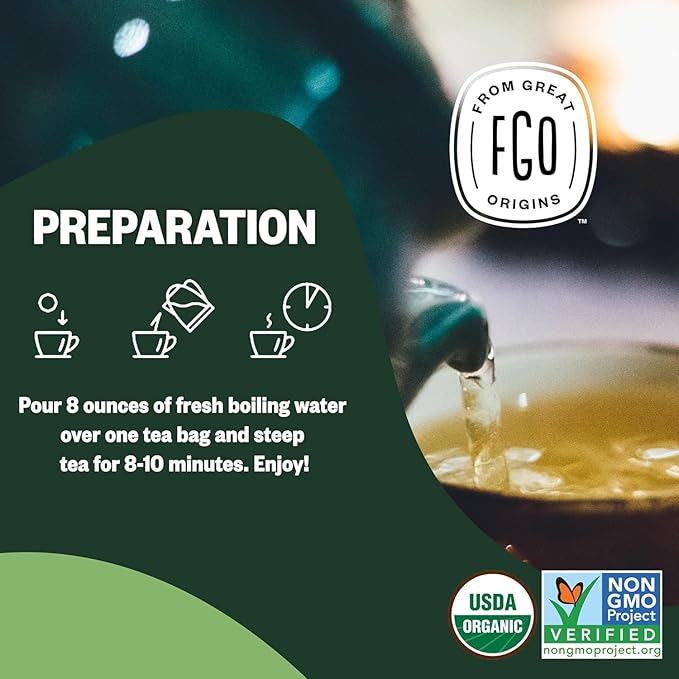 FGO Organic Nettle Leaf Herbal Tea, Eco-Conscious Tea Bags, Caffeine Free - Image 4