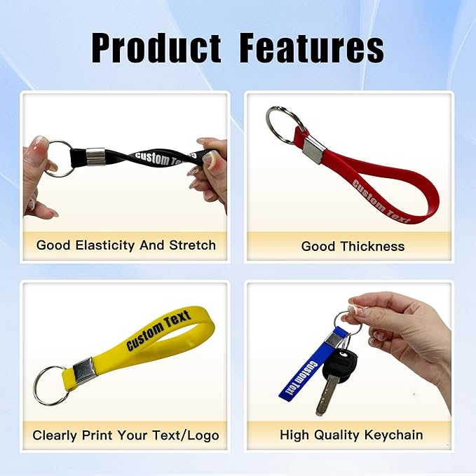 30-5000PCS Personalized Silicone Keychains Custom Bulk - Image 4