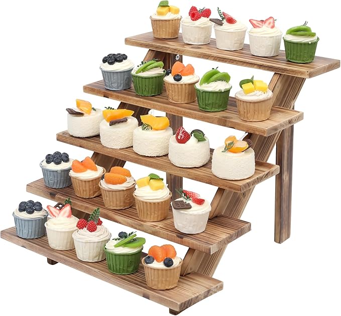 SwallowLiving 5 Tier Wooden Rustic Cupcake Stand by SwallowLiving