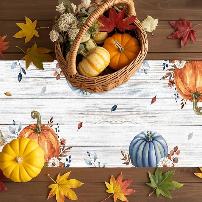 Thanksgiving Fall Cotton Linen Table Runner - Image 9