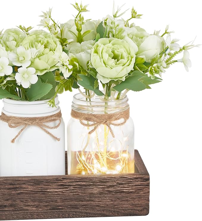 Mkono Mason Jar Lights Centerpiece Table Decorations - Image 6