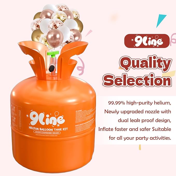 9Line 13L Helium Tank Up To 50 Latex Balloons, Helium Tank - Image 3