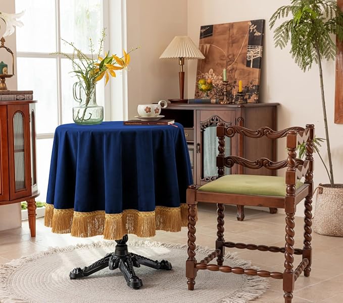 F-CHU Blue Tablecloth Thickset Velvet Tablecloth by F-CHU