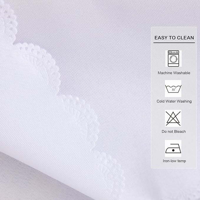Small Square White Tablecloth 24 x 24 Inch Polyester Fabric Washable Table - Image 6