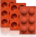 3 Pack Large 6-Cavity Semi Sphere Silicone Molds, Non-Stick Baking Mold by Lerykin