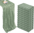 12 Pack Sage Green Cheesecloth Table Runner 10ft Boho Gauze Fabric Cheese Cloth by Pepmily