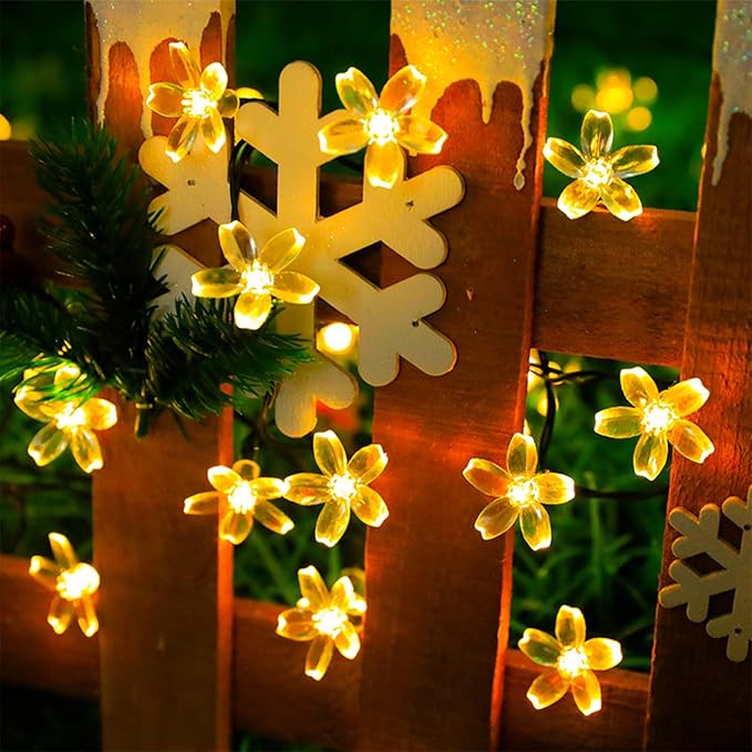 Fairy Flower String Lights Indoor Decorations, 33ft 100 LED Plug in Warm White - Image 9