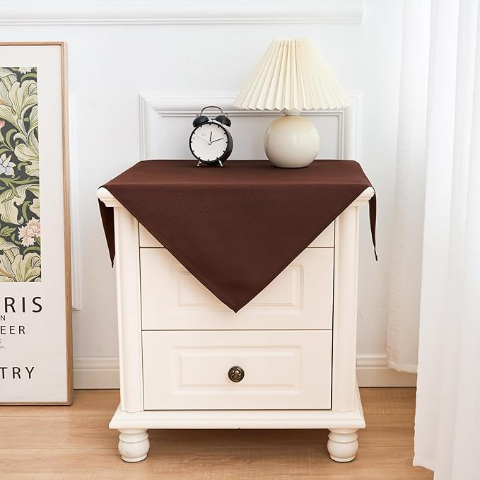 2 Pack Small Square Table Cloth 24X24 Inch Chocolate Washable Fabric Tablecloth - Image 8