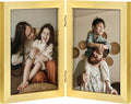 decorUhome Double 5x7 Picture Frame Vertical, Engineered Wood Bifold Photo Frame by decorUhome