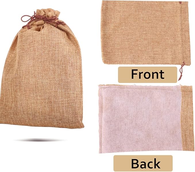 LYSXP 50PCS Burlap Bags with Drawstring，7x9 Inch Drawstring Gift Bag Jewelry - Image 3