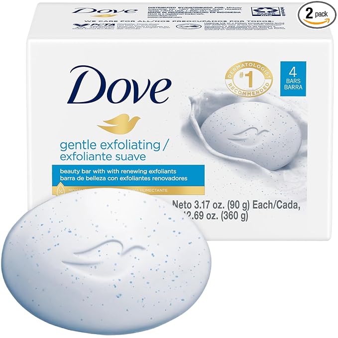 Dove Soap, Gentle Exfoliating Beauty Bar Pack – 3-in-1 Moisturizing Face by Dove