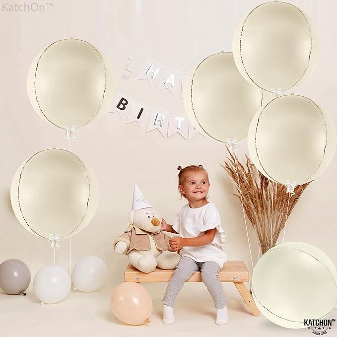KatchOn, Huge White Sand Balloons Set- 22 Inch, Mylar Balloon - Image 3