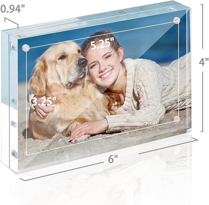 TWING Acrylic Frame 4x6, Magnet Double Sided Picture Frame, 12 + 12MM - Image 3
