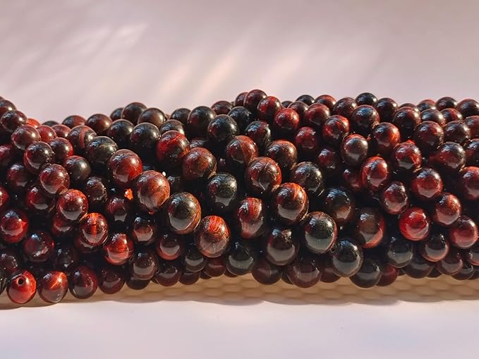 Stone Beads 10mm 60pcs Red Tiger Eye Beads Round Loose Gemstones Beads - Image 3