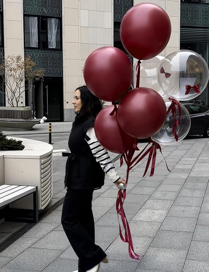 Burgundy and Gold Balloons - Image 7