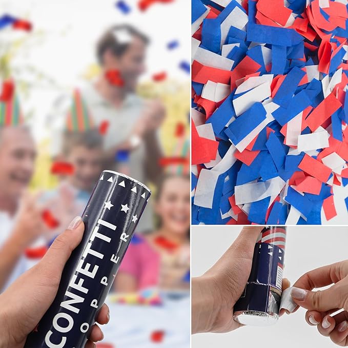 Confetti Cannon 12 Pack Multicolor Biodegradable Confetti Popper Party Confetti - Image 5