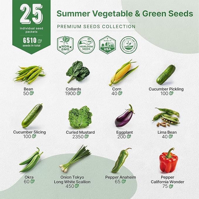 Organo Republic 25 Summer Vegetable Garden Seed Variety Pack - Image 3