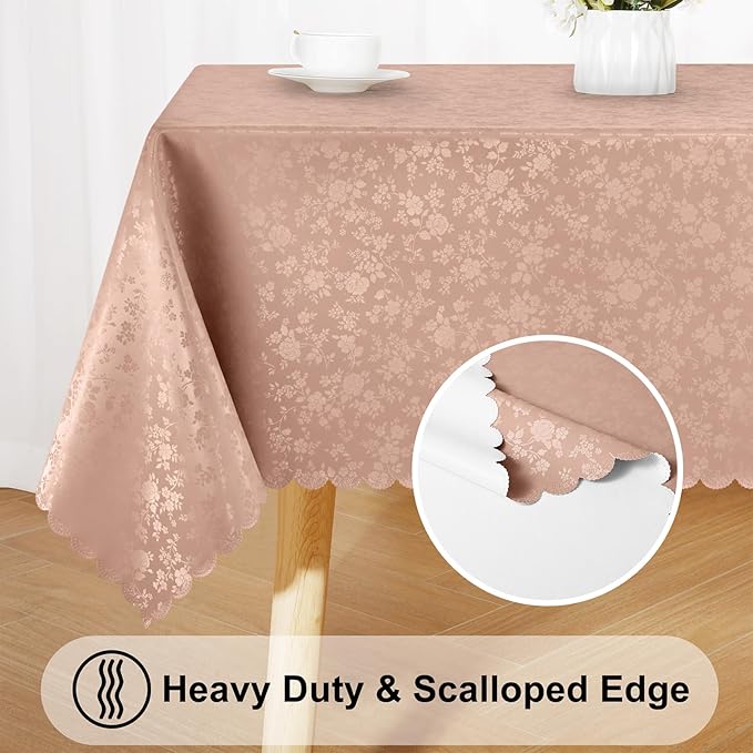 Smiry Rectangle Table Cloth, Waterproof Heavy Duty Vinyl Tablecloths, Wipeable - Image 4