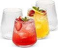 Goodluck 36 Pack 12oz Stemless Plastic Wine Glasses – Clear Ribbed Cups by GoodLuck
