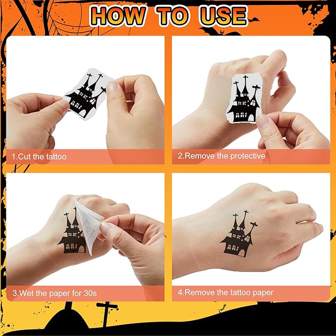 Halloween Temporary Tattoos for Kids – 30 Sheets - Image 5