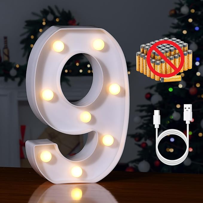 Foaky Rechargeable LED Letter Lights Sign Marquee Light Up Letters Sign by Foaky