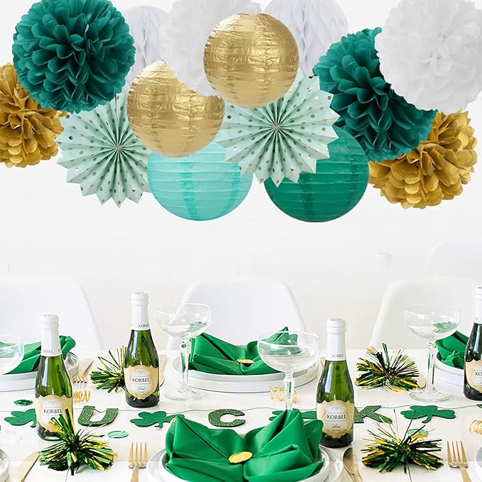 Sage-Green Teal-Gold Baby-Shower Party Decorations - Image 7