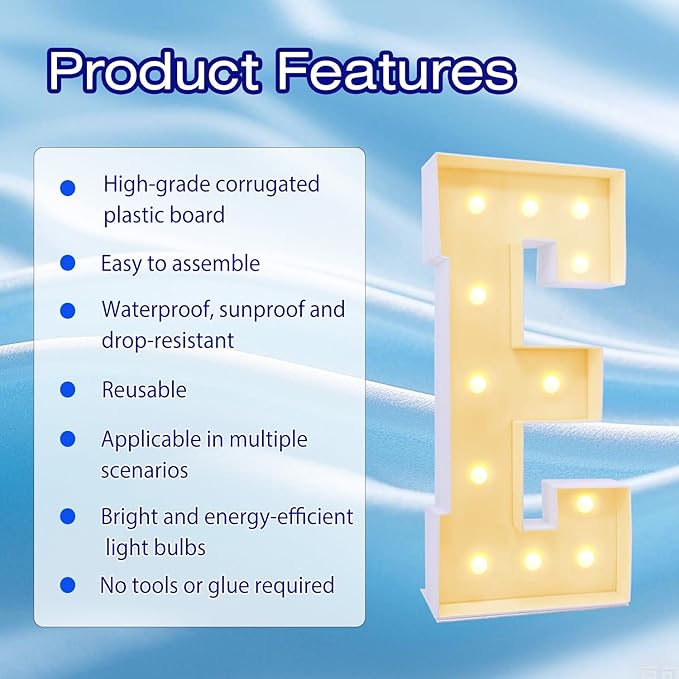 4FT Marquee Plastic Letters E - Image 2