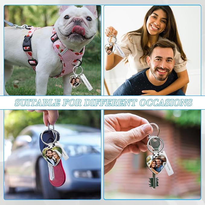 Custom Keychain with Picture Double-sided Personalized Photo Text Keychain - Image 6