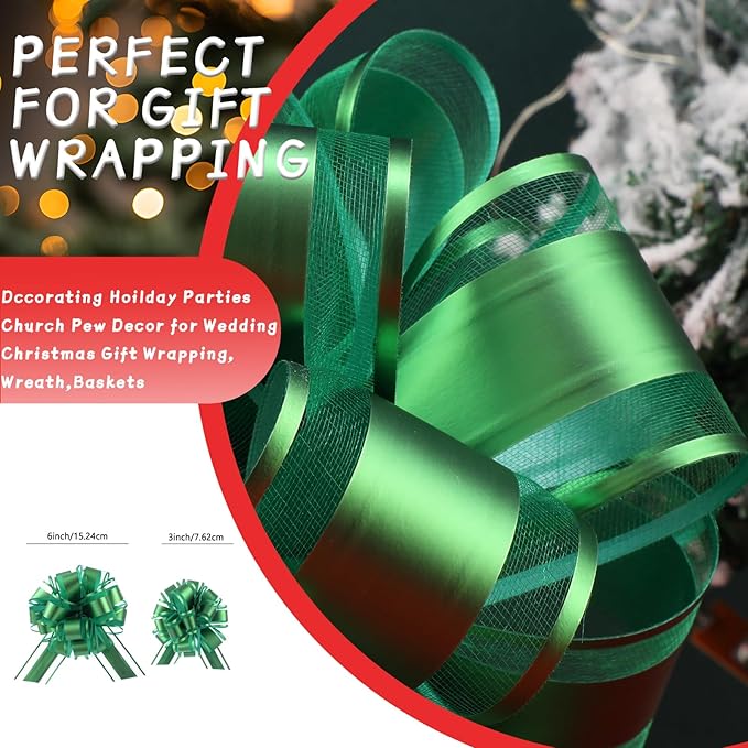 40 Pieces 6 Inches and 3 Inches Pull Bow Wrapping Pull Bow Ribbon Pull Bows - Image 2
