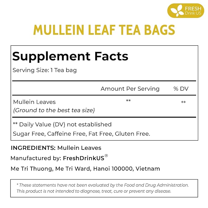 FreshDrinkUS, Premium 35 Mullein Leaf Tea Bags - Image 2