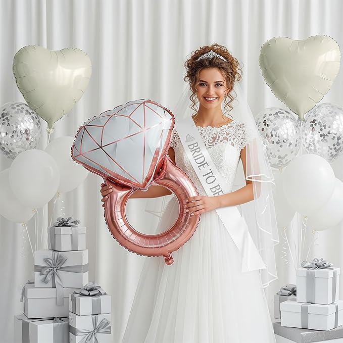Cream White bridal shower Decorations - Image 3