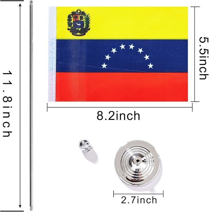 ZXvZYT 2 Pack Venezuela flag Venezuelans Table Flag Small Mini Venezuelans Desk - Image 2
